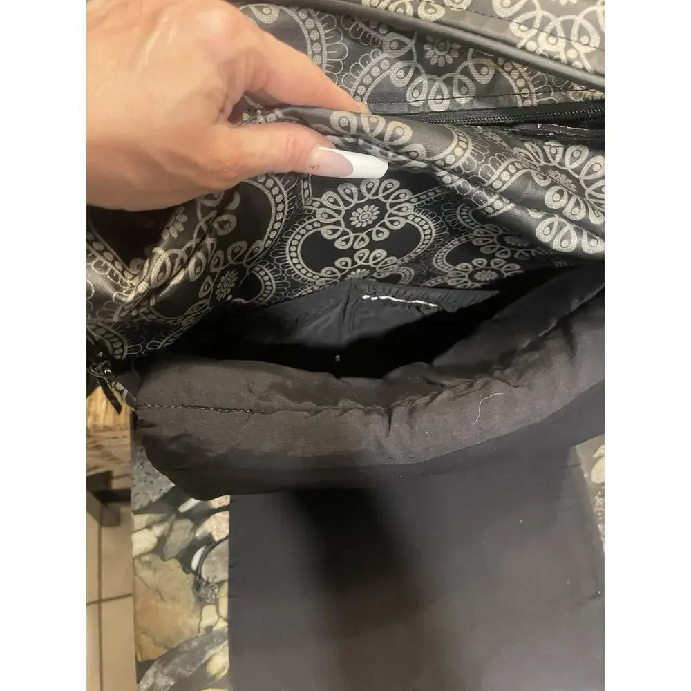 Petunia Pickle Bottom Boxy Backpack Diaper Bag Black Gray Yellow Embroidery​​​ - Picture 10 of 10